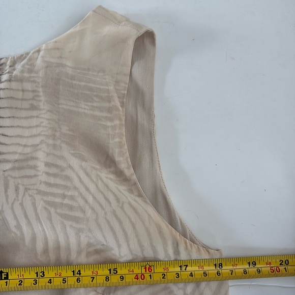 Max Mara sleeveless lined sheath dress cream with black and brown flowers - Picture 13 of 16